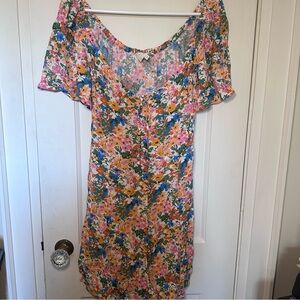 Sezane Vika Dress in Spring Garden, Button Front, Mini, Resort, Summer, Vacation